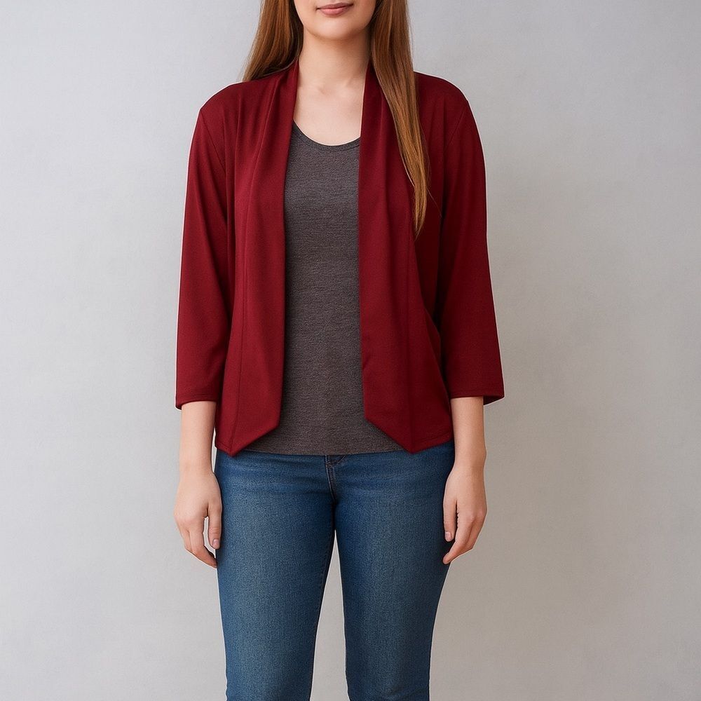 Living Doll Deep Red Cardigan Sweater Small